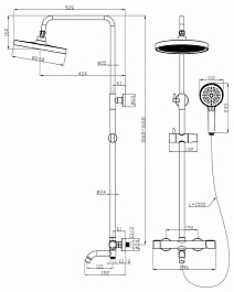 Esbano Система душевая Celine (DS-SG) брашированное золото – фотография-2
